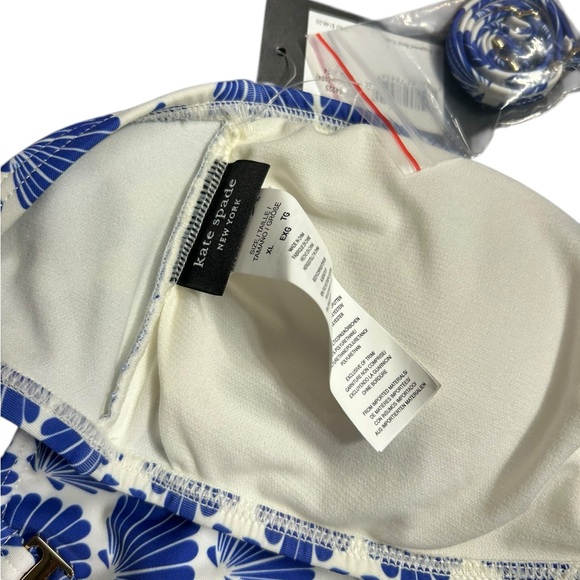 KATE SPADE Blueberry Shell Print Bandeau Bikini swim Top & Bottom set NWT - Picture 10 of 12